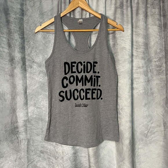 Barcode Clothing Co. Decide. Commit. Succeed. Gray Racerback Tank Top - Medium - Picture 6 of 9